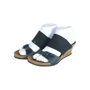 Birkenstock Papillio Women's Della US6 EU37 Black Leather Slip On Wedge Sandals